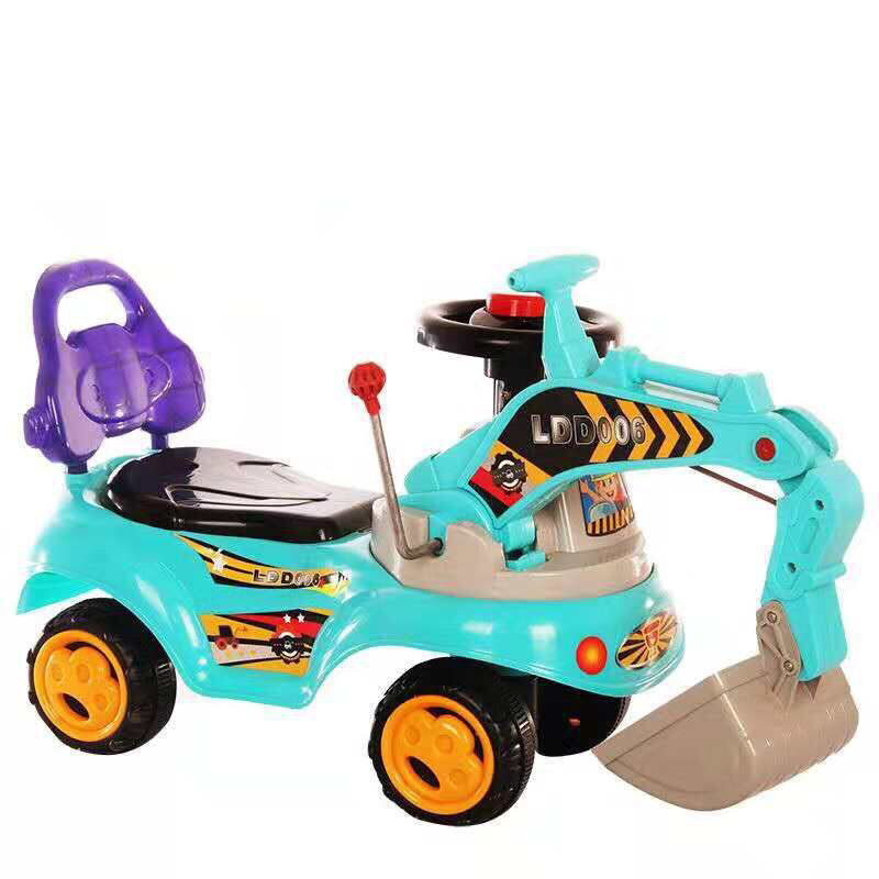 Cheap Plastic Ride on Excavator Digger 2 In1 for Toddlers Pedal Free Vehicle With Music Mini Sliding Tractor for Kids