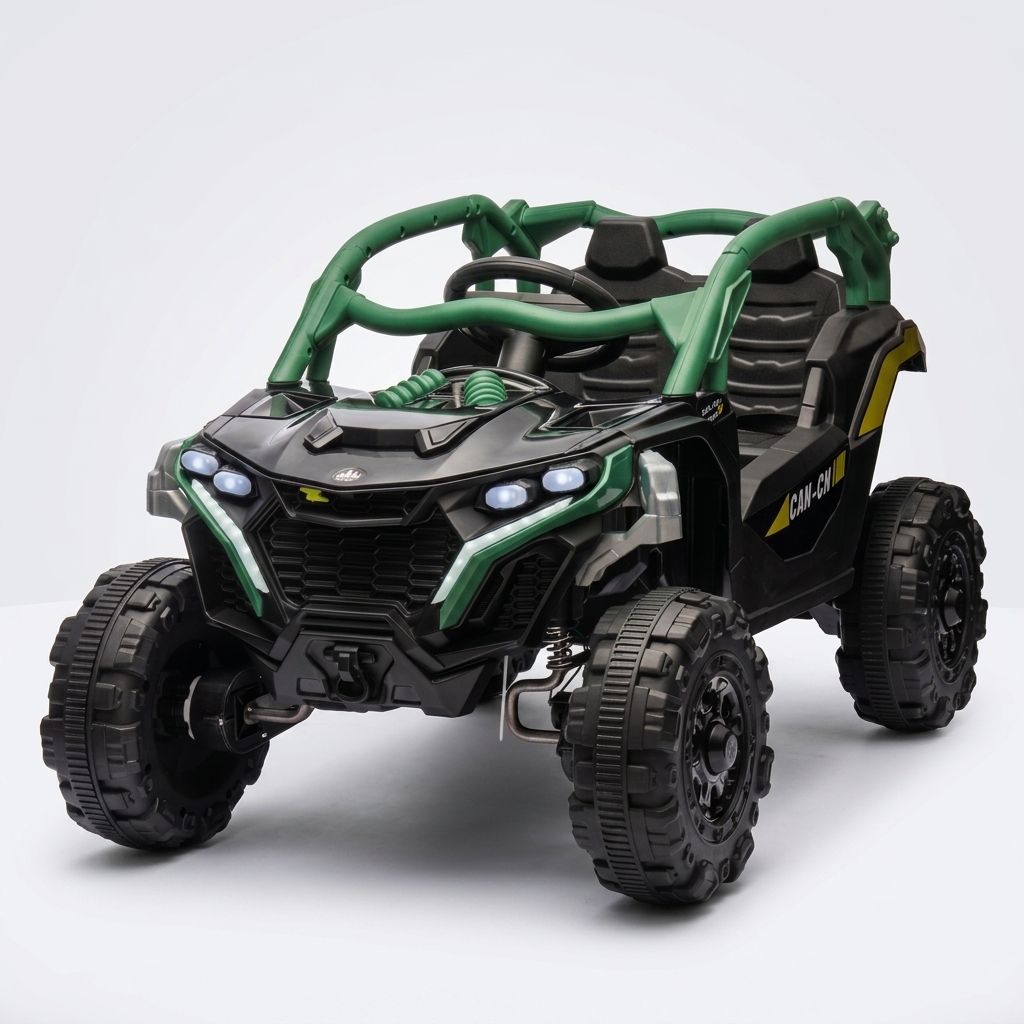12V 4.5AH Double-Drive Plastic Electric Ride-On Toy Car Remote Control Off-Road Vehicle for 2-4 5-7 Years Old Children Auto