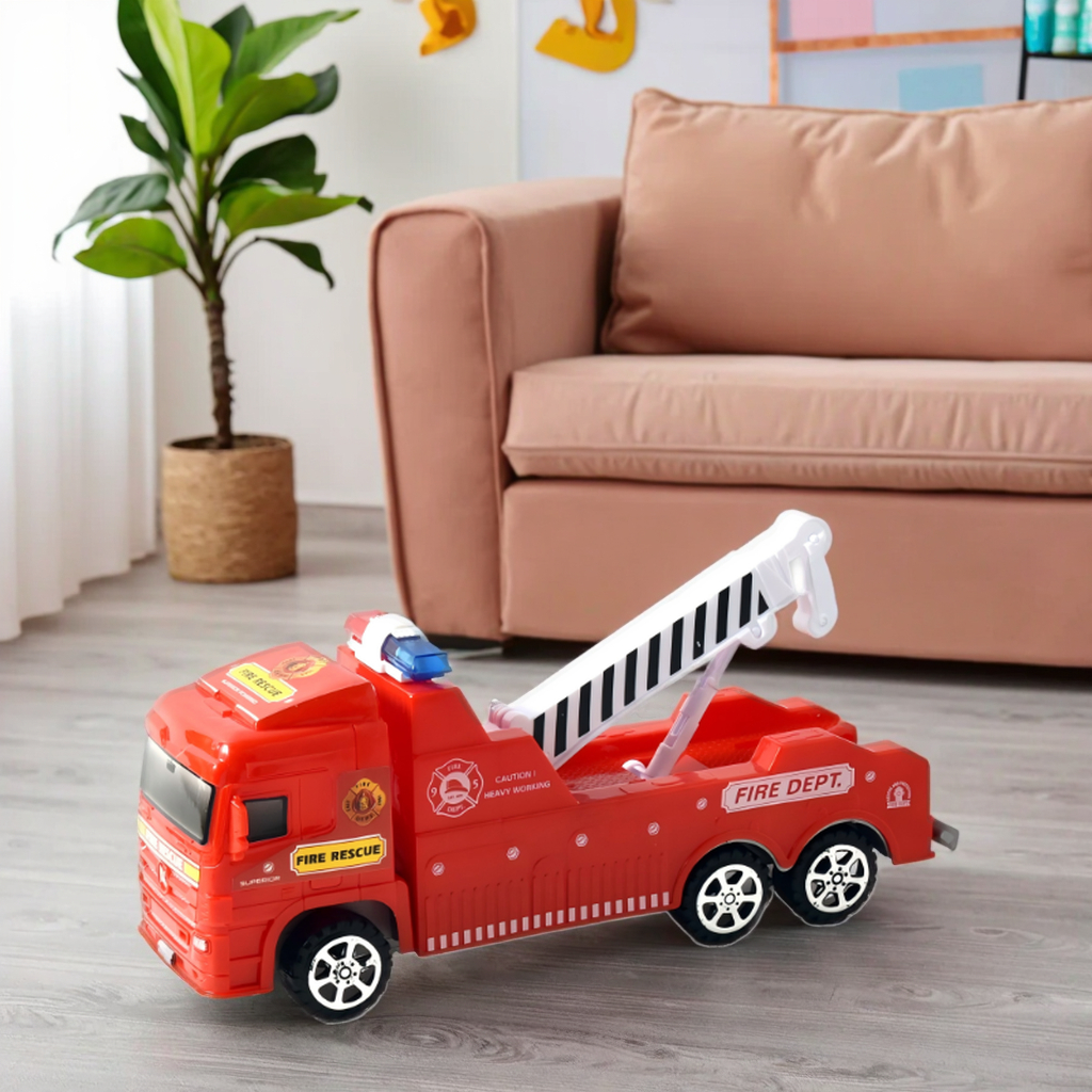 Inertial Plastic Fire Rescue Truck Ride-On Toy for Ages 2-4 Inspired Real Trucks Children's Engineering Vehicle Other Toy