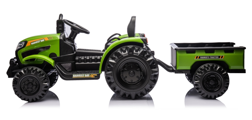 24V Ride on Toy Electric Tractor with Trailer, Kids Electric Vehicle