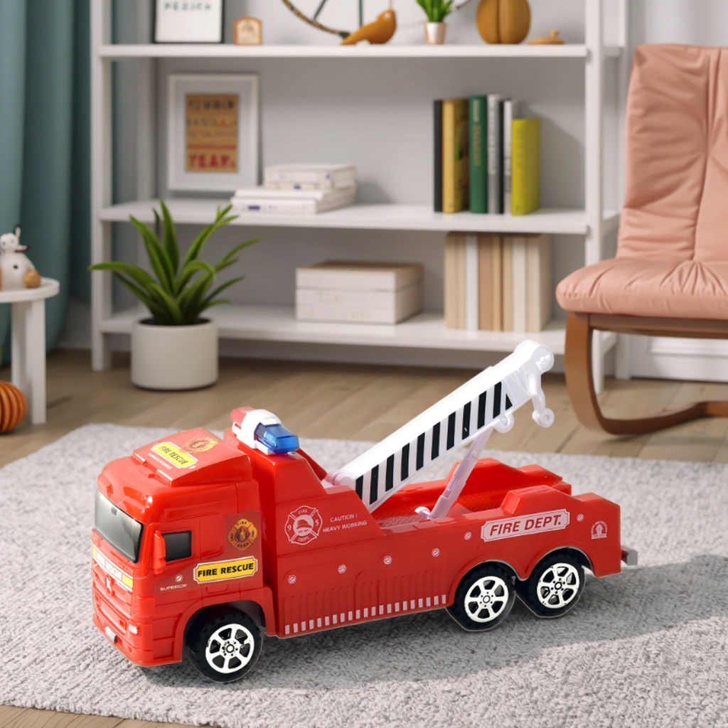 Inertial Plastic Fire Rescue Truck Ride-On Toy for Ages 2-4 Inspired Real Trucks Children's Engineering Vehicle Other Toy