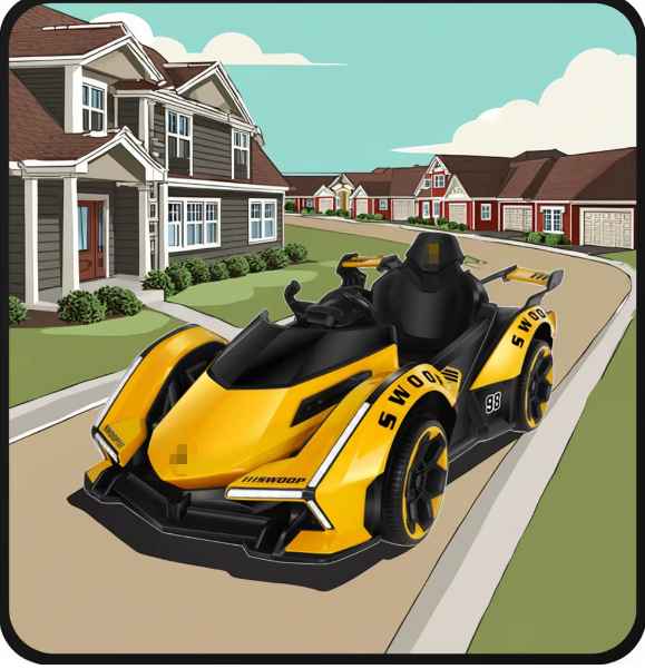 Popular Electric Ride-On Toy for Children Battery Powered 4-Wheel Car for 2-6 Years Remote Control with Plastic Material