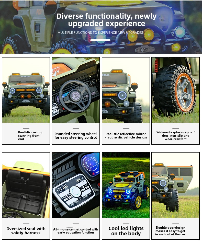 High Quality Electric Off-Road Vehicle for Children for Girls Boys Aged 3-12 Durable Plastic Big Size Off-Road Car
