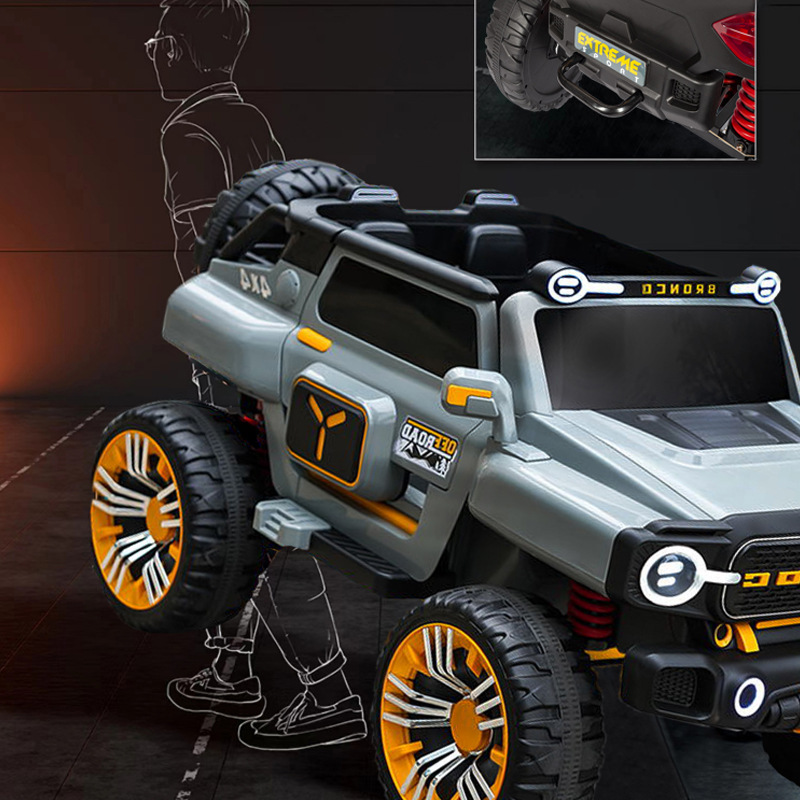 Children's Electric Plastic Ride-On Car 4-Wheel Remote Control Double Seat Rechargeable Toy Vehicle
