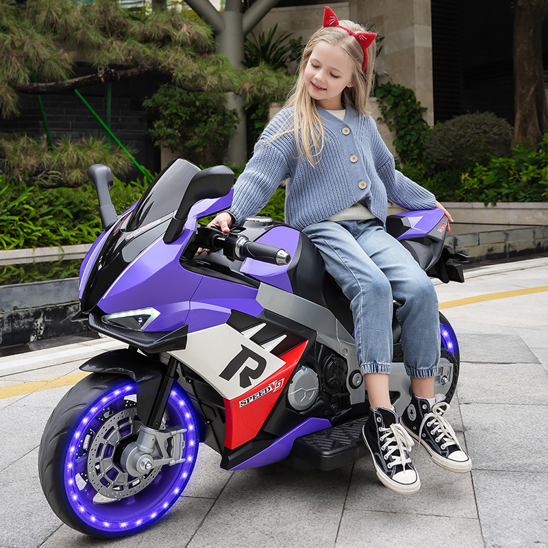 Extra Large Rechargeable Two-Wheel Electric Motorcycle for Ages 3-7 10 Adults Ride-on Car for Boys Girls Babies