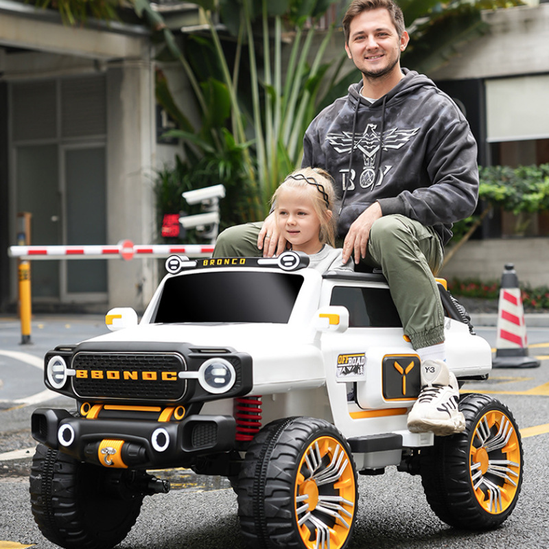 Children's Electric Plastic Ride-On Car 4-Wheel Remote Control Double Seat Rechargeable Toy Vehicle