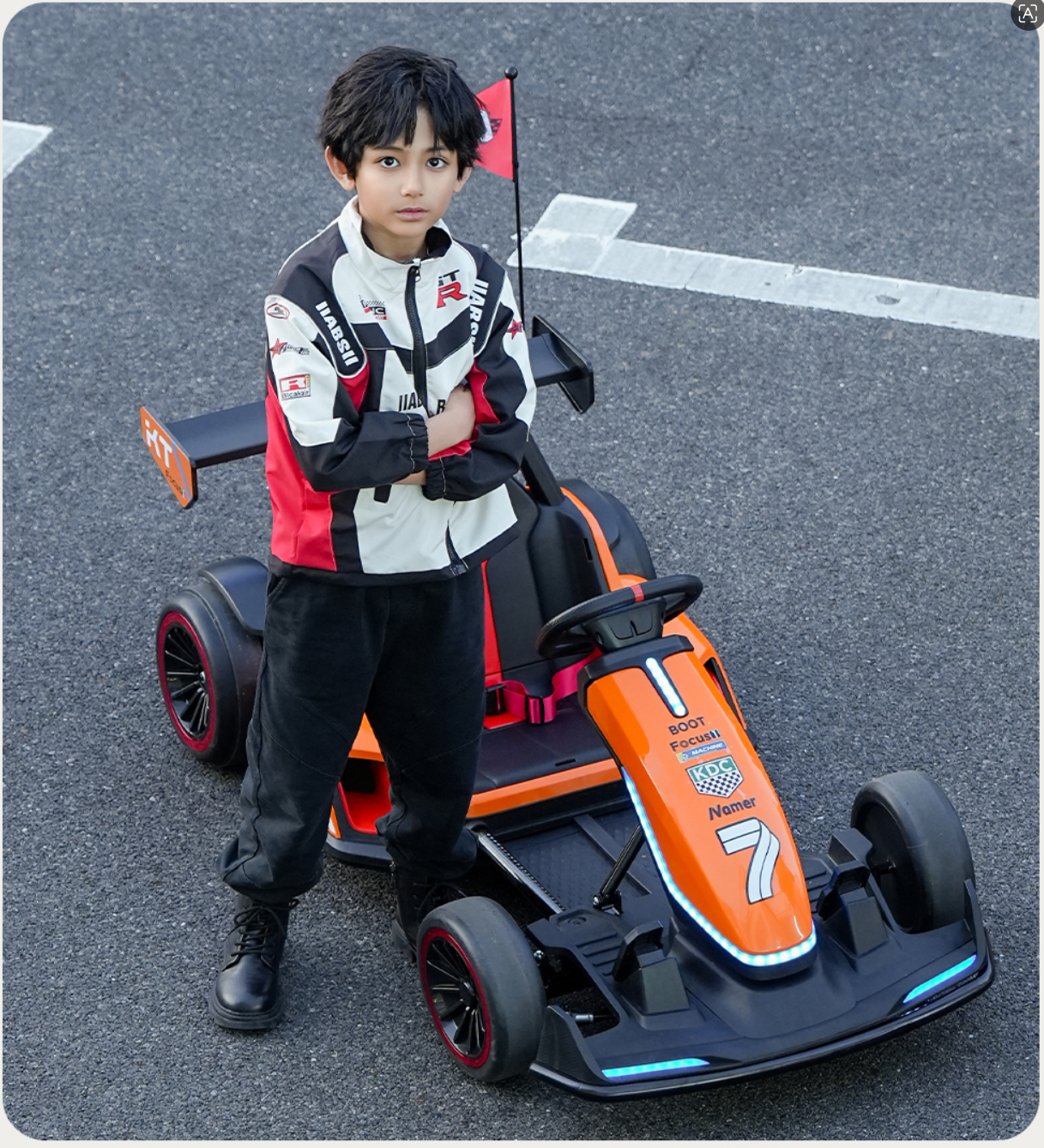 24V7AH Kids Electric Go Kart Baked Paint Drift Kart Ride on Toy Car With 1 to 1 Remote Control