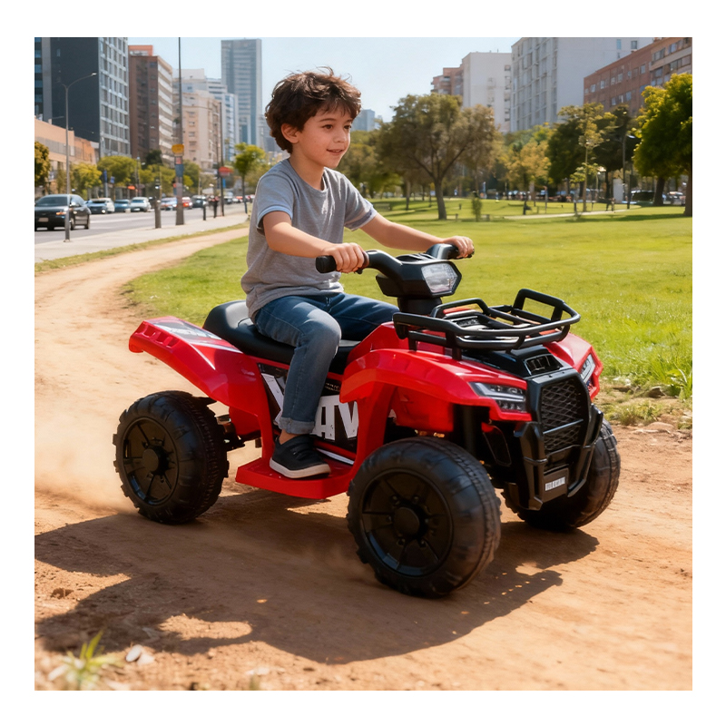 Battery Electric Ride-On Car for Kids Rechargeable with LED Lights Music Durable Plastic Construction for Outdoor Play