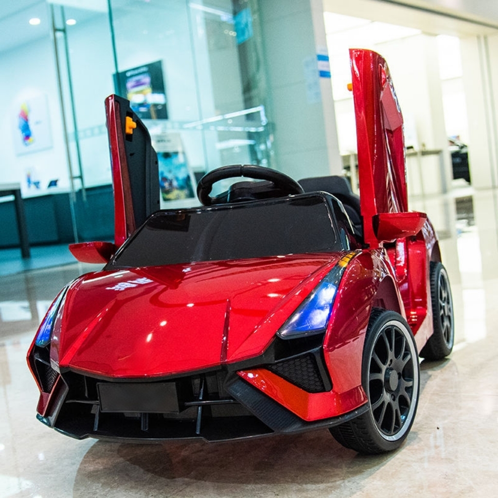 Unisex Electric Ride-On Car Toy for Kids Rechargeable Battery Music Light Effects Small Plastic Wheels for Boys Girls