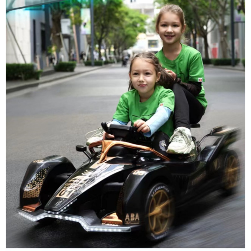 Children's Electric Go-Kart Ride-on Toy with Dual-drive 12V Battery Plastic for 5 to 7 Years Old Boys and Girls
