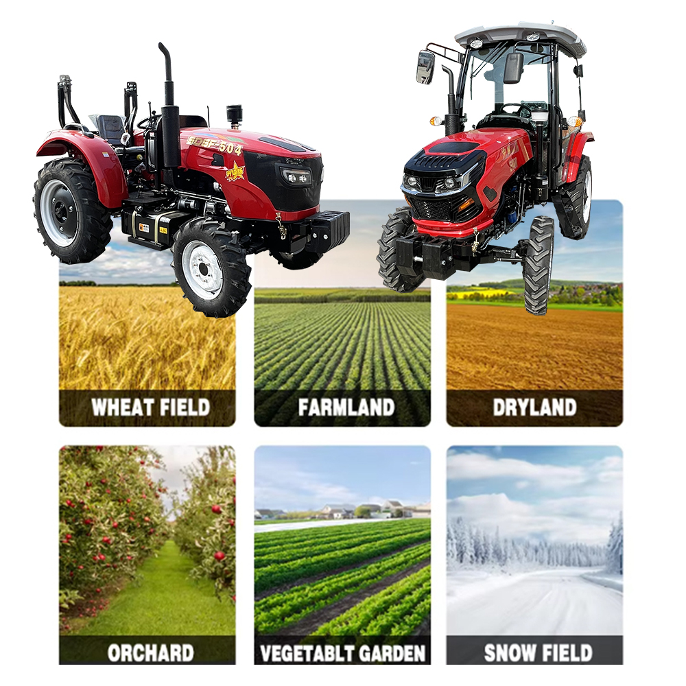 Best Selling 50-100hp Control Multifunction Ride on Chinese Traktor Farm Tiller Wheeled Cultivator Tractors with Track for Sale