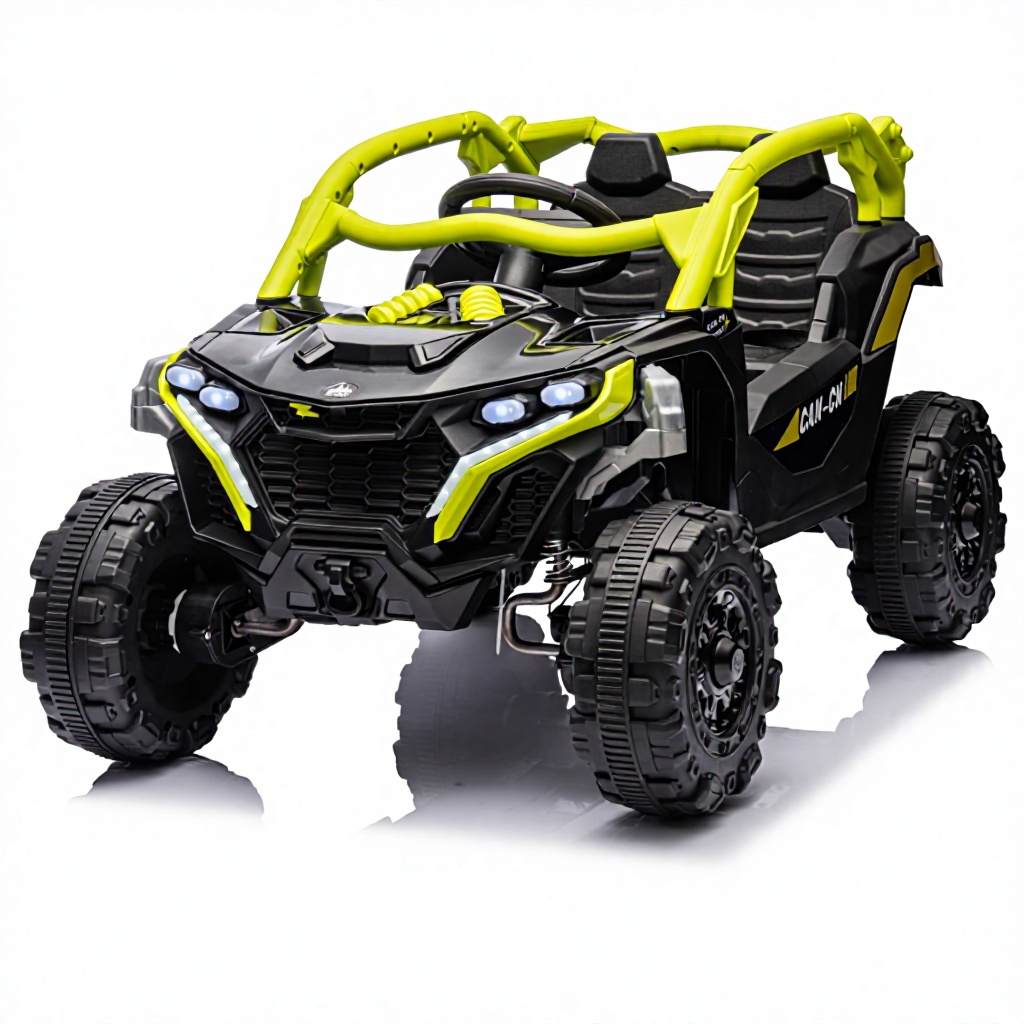 12V 4.5AH Double-Drive Plastic Electric Ride-On Toy Car Remote Control Off-Road Vehicle for 2-4 5-7 Years Old Children Auto