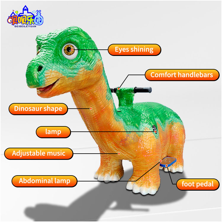 Customized Coin-operated Dinosaur Ride on Vehicle Game Machine with English Support for Commercial Amusement Parks and 1 Player