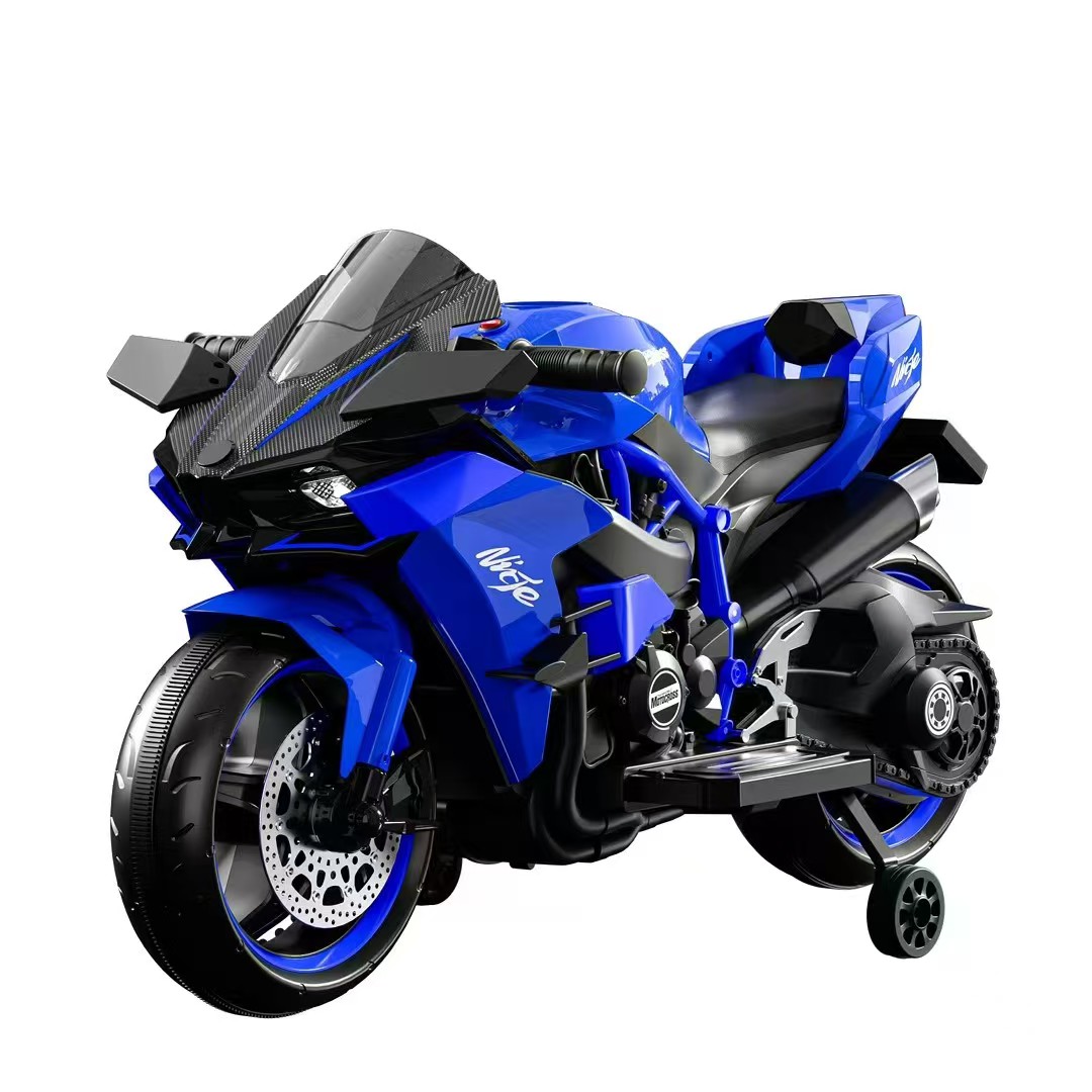New 12v Electric Motorcycle for Kids with Removable Training Wheels Eva Tire Kids Ride on Motorcycle for Age 5+ Ce Cpc En71
