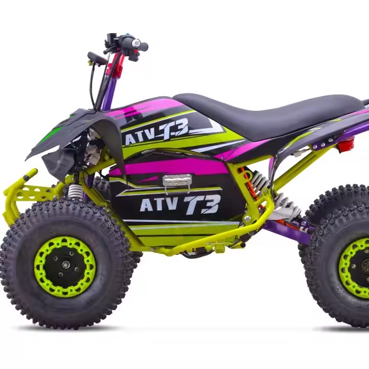 New Rechargeable Steel Quad Bike Mini Kid ATV with Shock Absorption for Beach Riding Electric Ride-On Vehicle