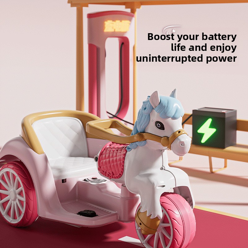 Children's Electric Ride-On Princess Carriage Rechargeable Battery Remote Control Unisex Toy Car