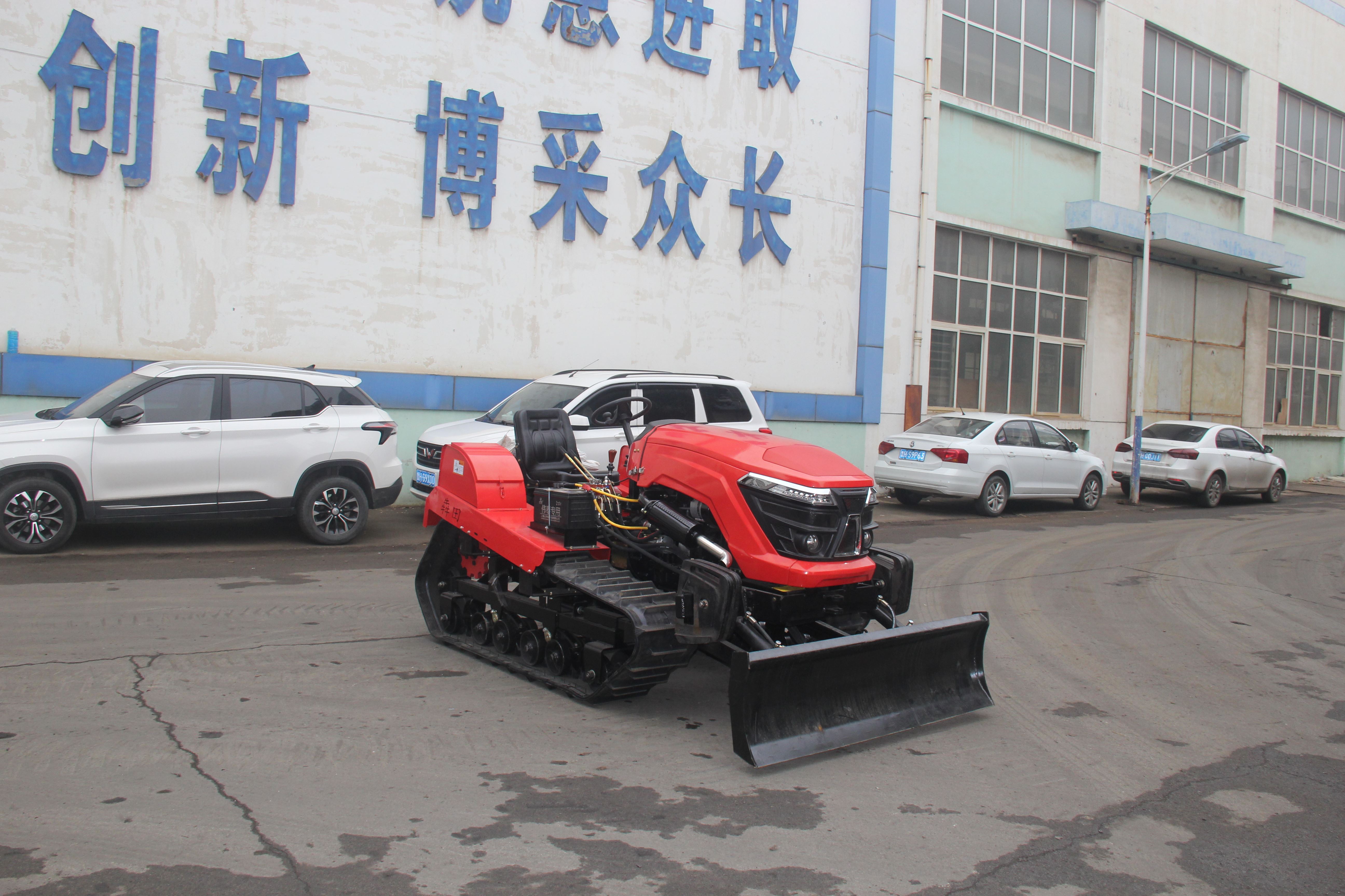 35 Hp Ride-On Crawler Rotary Tiller Tractor With Rubber Crawler