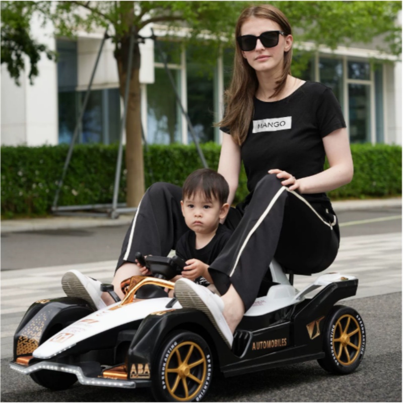 Children's Electric Go-Kart Ride-on Toy with Dual-drive 12V Battery Plastic for 5 to 7 Years Old Boys and Girls