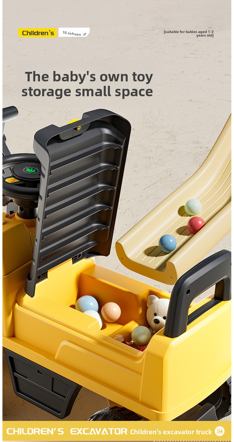 Large Electric Excavator Ride-On Toy for Boys and Girls Children's Construction Vehicle Stock Baby Car for Sitting and Digging