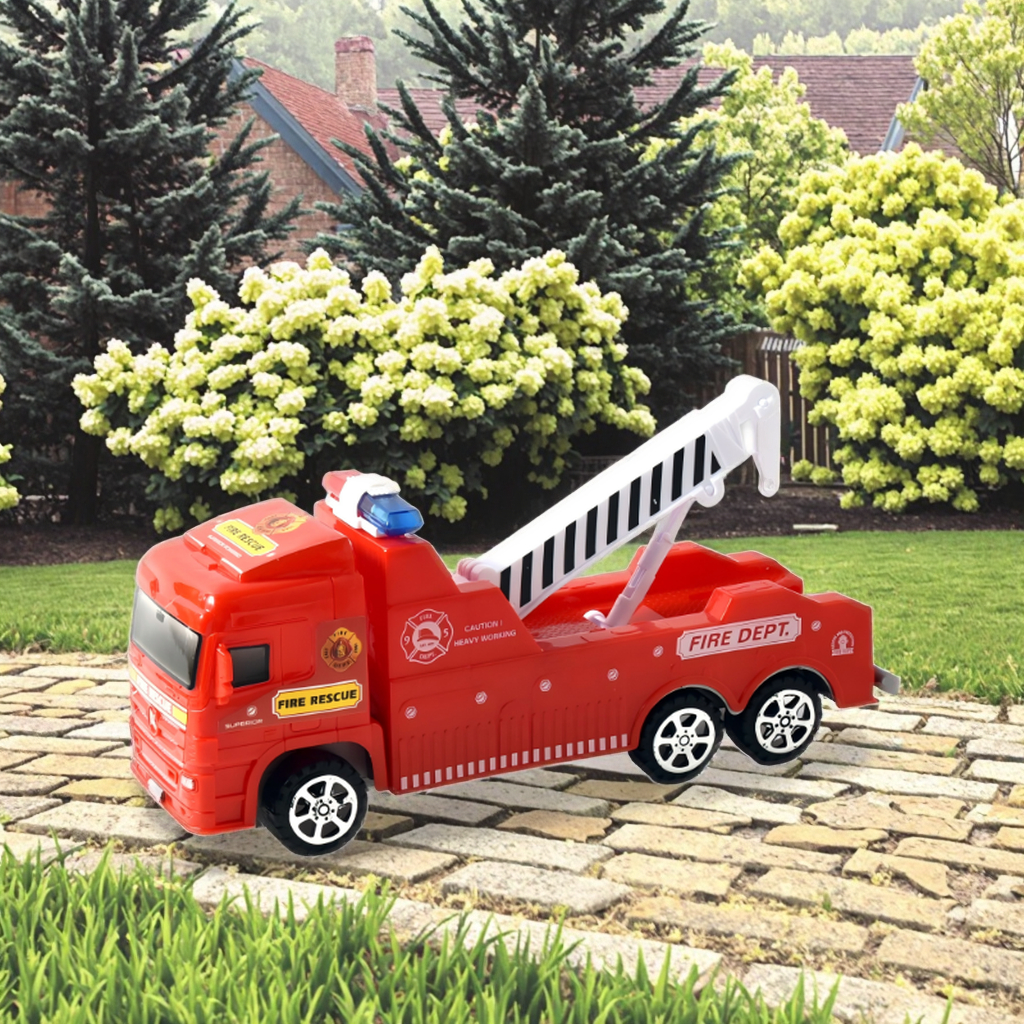 Inertial Plastic Fire Rescue Truck Ride-On Toy for Ages 2-4 Inspired Real Trucks Children's Engineering Vehicle Other Toy