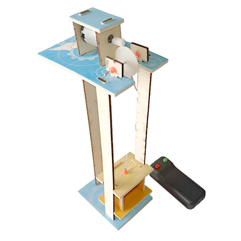 School Experiment Tool Puzzles Kits Innovation Education DIY STEM Wood Assemble Elevator Lift Science Model Kids Sets No Battery