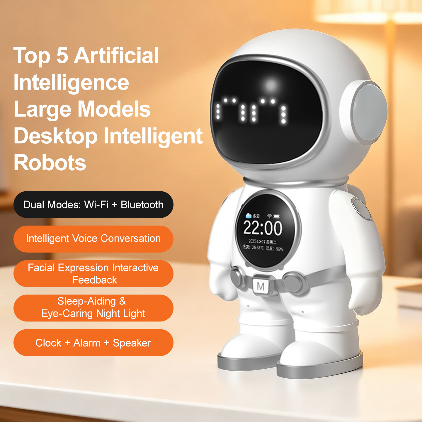 New Version Tuya APP Educational Electronic Astronaut AI Robot Toy WiFi Voice Interaction Intelligent Dialogue for 50+ Language