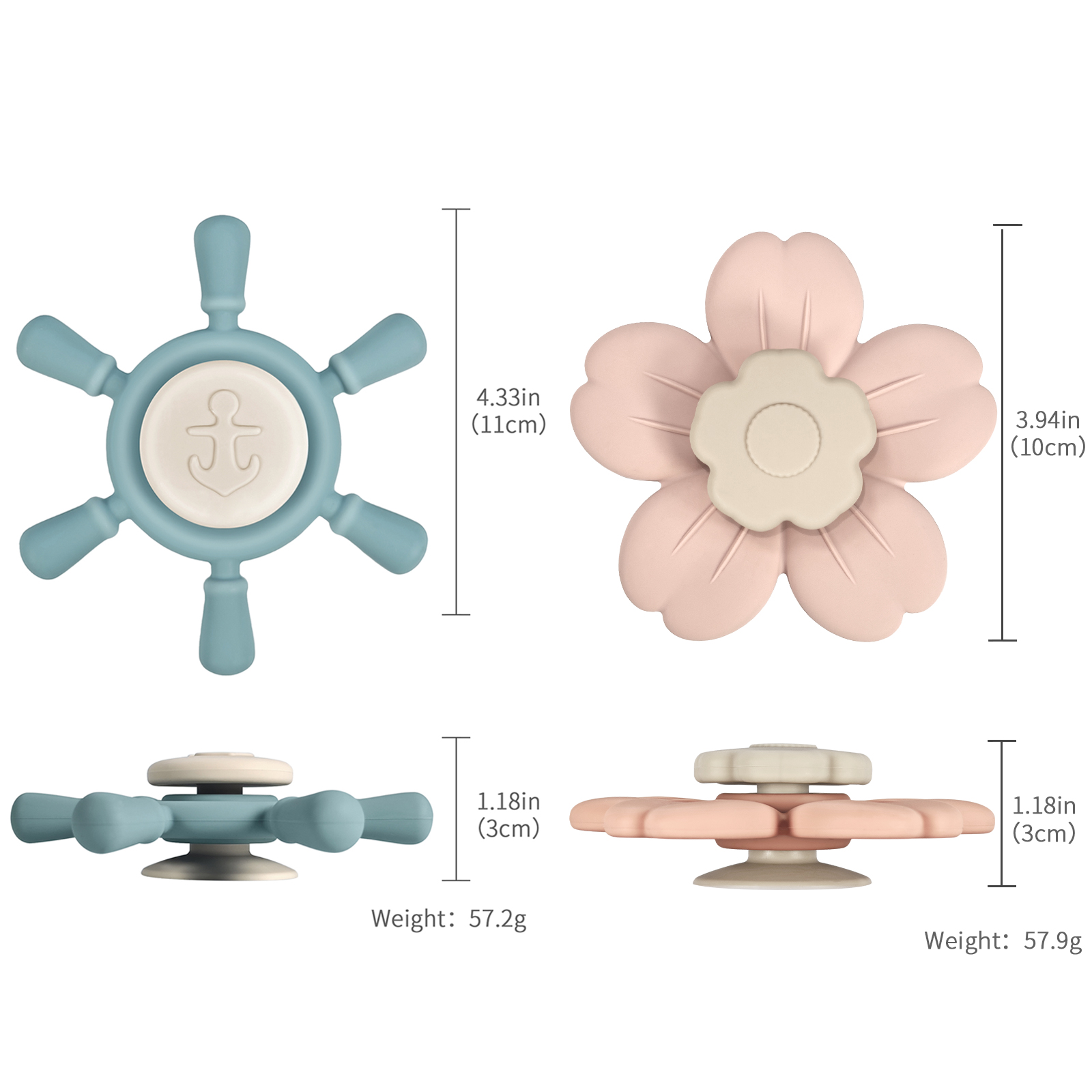 Montessori Spinning Suction Toy For Babies 0-24M | Food-Grade Silicone | Hand-Eye Development | ODM
