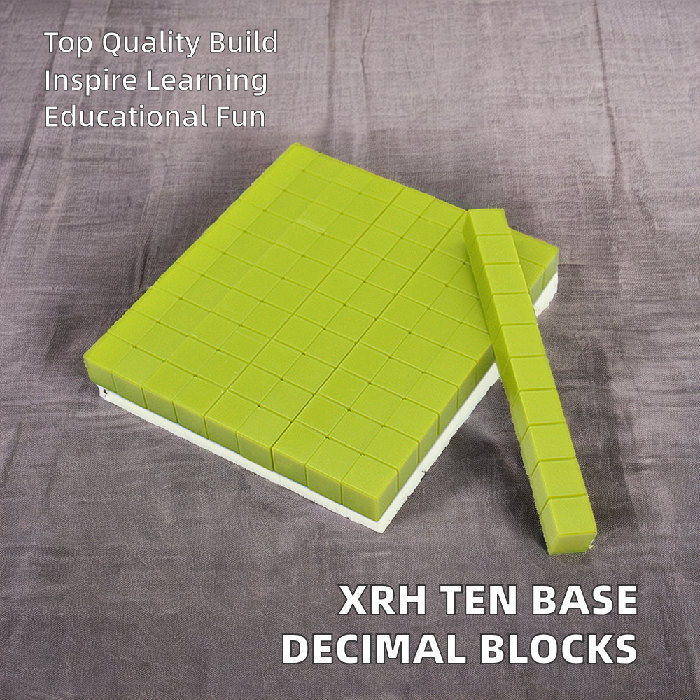 Base Ten Blocks Set Plastic Mathematics Educational Toys for Introduction to Quantity and Decimal for Math Lessons