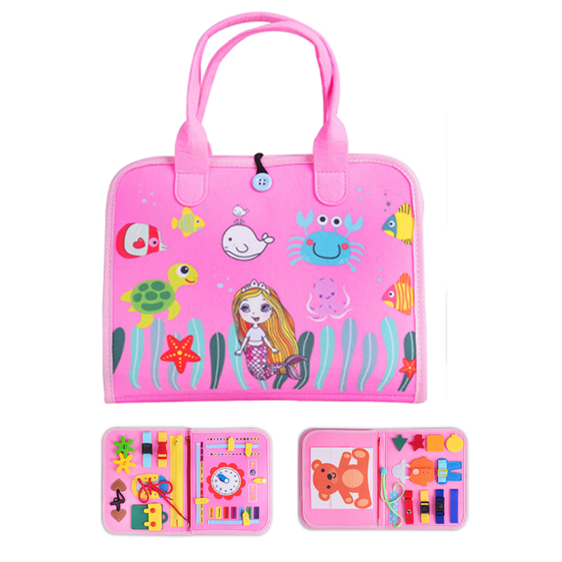 QS Toys Cross Border Felt Learning Board Kindergarten Educational Early Education DIY Toys Baby Dressing Board Felt Busy Board