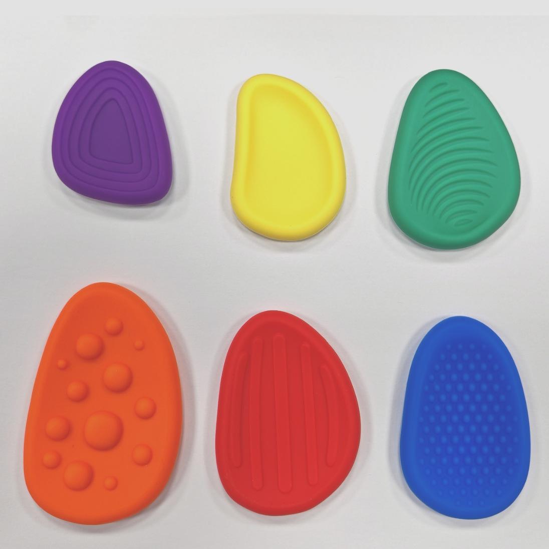 Wholesale 6 Pcs Silicone Sensory Fidget Toys Worry Stones Children's Fidget Toys for Sensory Stone Stress Relief Toy