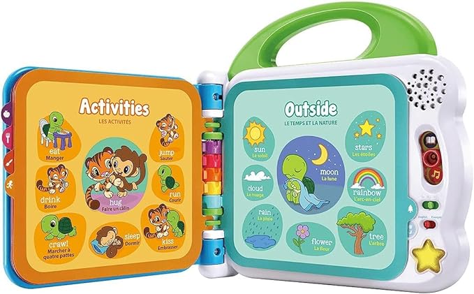 Pre-School Educational Toys Bilingual 100-Word Language Development Set with Sound &amp; LED Light ABS Material