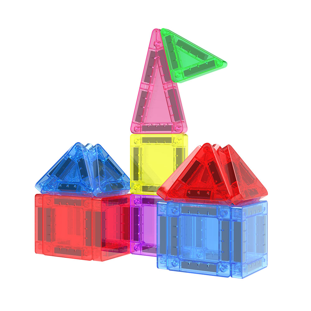 Mini Kids Travel Tiles in Metal Case STEM Educational Magnetic Construction Toy Mini Magnetic Building Blocks