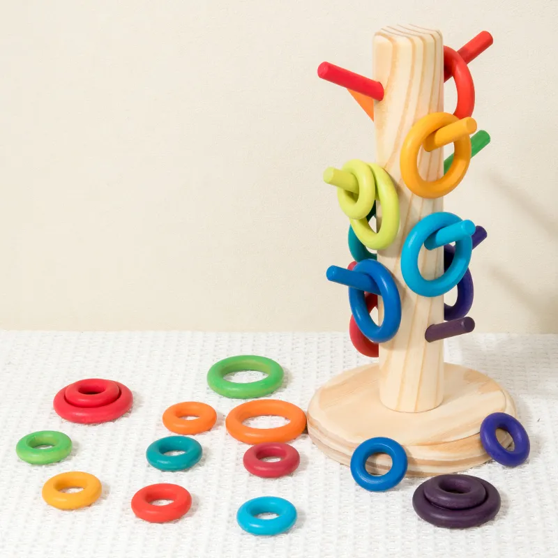 Wooden Ring Stacking Educational Toy Details