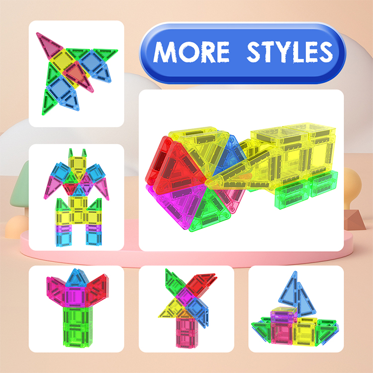 Mini Kids Travel Tiles in Metal Case STEM Educational Magnetic Construction Toy Mini Magnetic Building Blocks