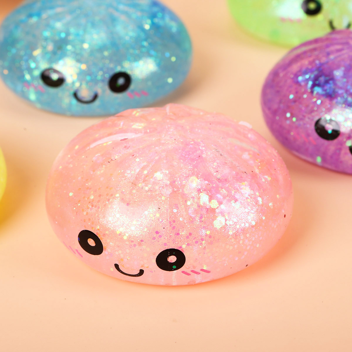 New Mystery Glitter Dumpling Squishies Box Colorful Dumplings Stress Balls Fidget Sensory Toy Cute Glittery Dumpling Squishy Toy