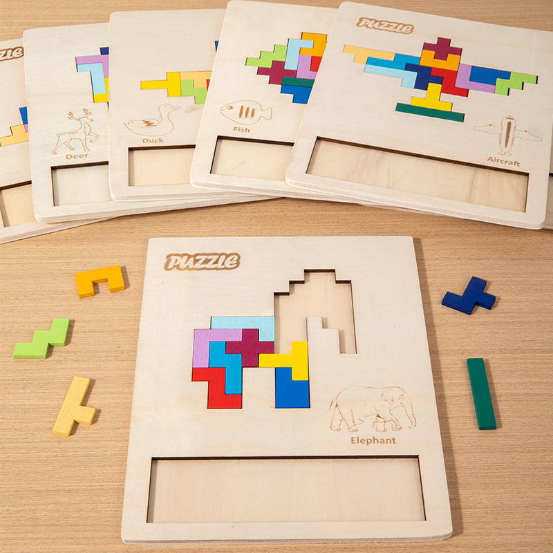 Children Brain Teaser Tangram Early Intelligence Boys and Girls Fun Toy Russian Jigsaw Puzzle