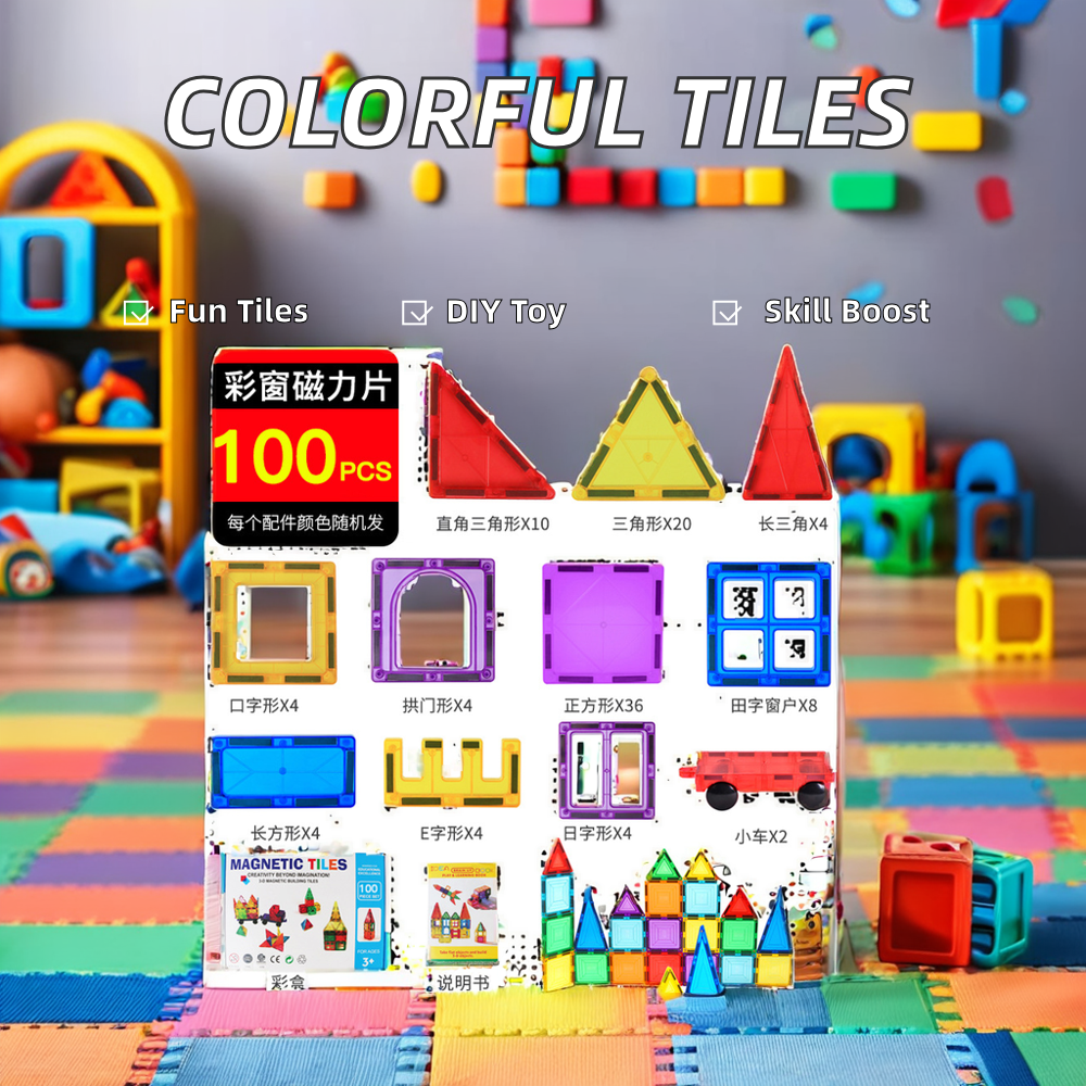 Multi-color ABS Material Preschool Toys Gifts Educational Toys Magnetic Tiles Building Block