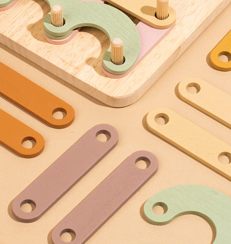 Baby Montessori Creative Geometric Nail Board Game Children Learning Toy Early Educational DIY Puzzle Toys for Kids Wooden Toy