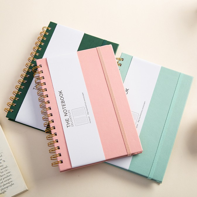 High-End A5 Softcover Refillable Spiral Notebook | Thick PU Leather Journal With Elastic Closure For Business Office &amp; Home Use