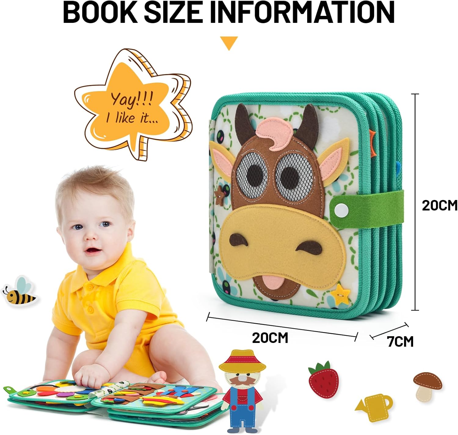Interactive Quiet Book Engaging Educational Toy for Toddlers Communication Training Book