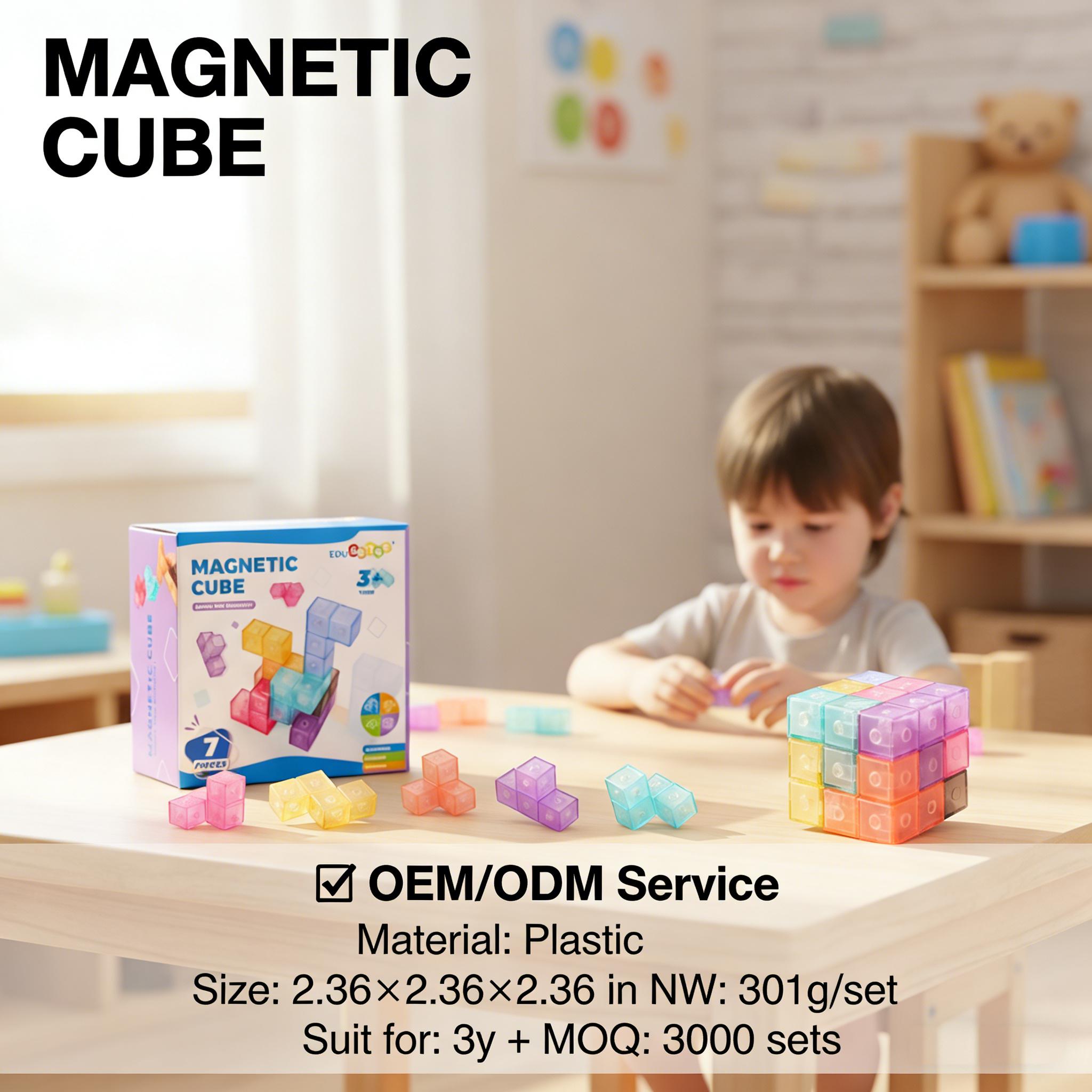 EDUsense Magnetic Cube Kids Toy Intellectual Development Puzzle Block Kids Learning Montessori Sensory Autism Toys
