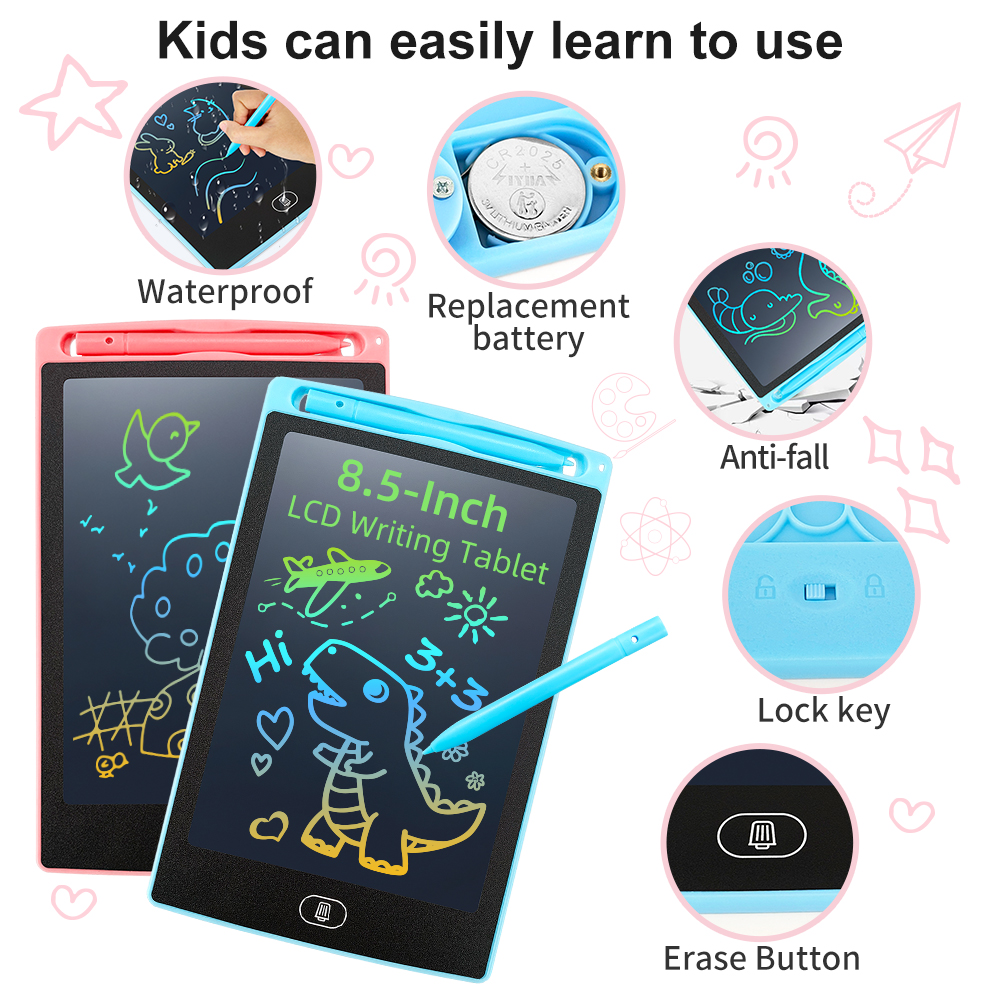 8.5 Inch LCD Writing Tablet Kids Digital Drawing Learning Board Educational Toy CE FCC RoHS EN71 ASTM CPC Approved
