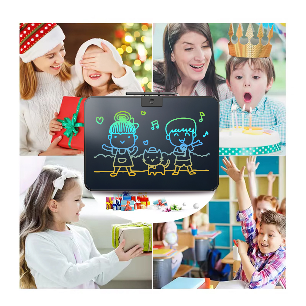Interactive Learning Machine Kids LCD Writing Tablet Dual Screen Drawing Board Voice Education Toy Reusable Handwriting Pad