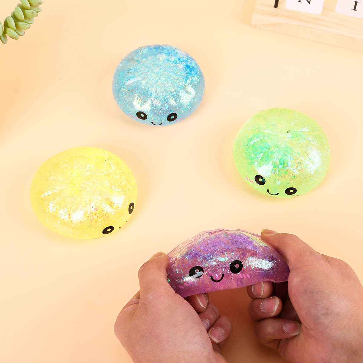 New Mystery Glitter Dumpling Squishies Box Colorful Dumplings Stress Balls Fidget Sensory Toy Cute Glittery Dumpling Squishy Toy