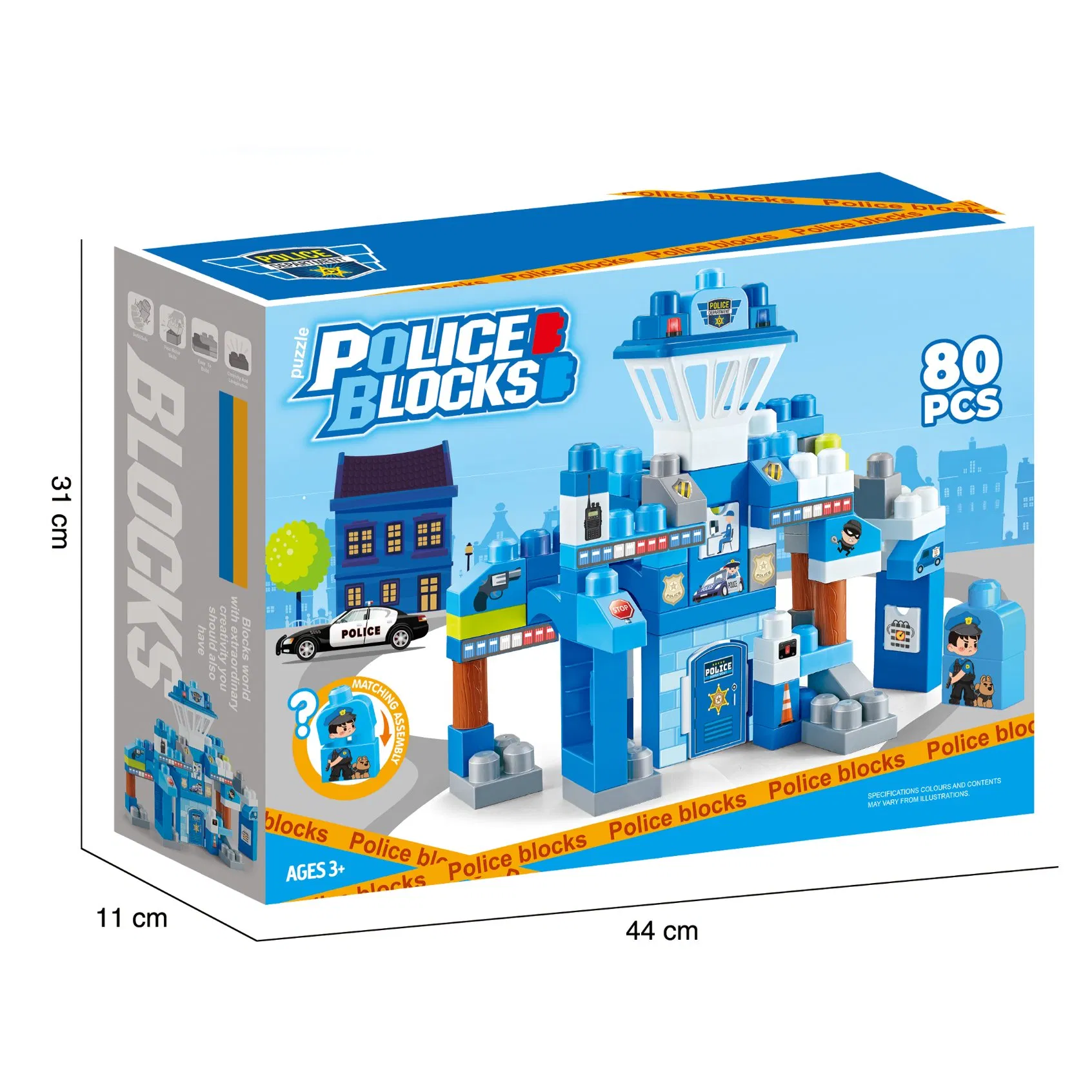 Xinbo 80 Pieces of Police Department Custom Building Blocks Best Selling Toys for Children's Science and Education Enlightenment Toy