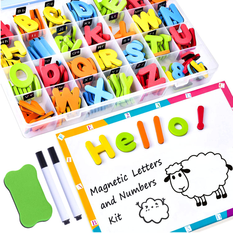 Magnetic Foam Alphabet Letters (Uppercase &amp; Lowercase ABC) Fridge Magnets - Educational Toy for Kids' Classroom Learning &amp; Spelling
