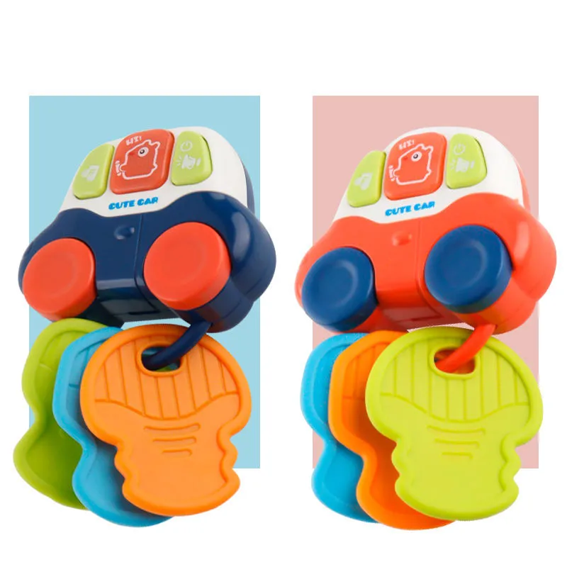 Early Educational Baby Teether Rattle Toy Musical and Light Car Toy Sensory Learning Baby Rattle Teether Toy