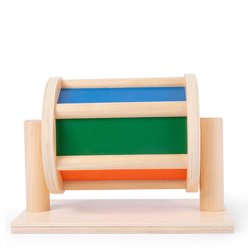 Infant Wooden Multi-Sensory Spinning Drum Montessori Educational Toy
