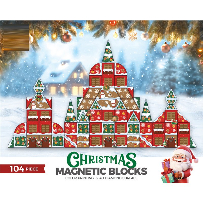 Xinbo Christmas Magnetic Building Blocks Tiles for Kids Learning Educational Magnets Construction Set Toys Christmas Birthday Gift