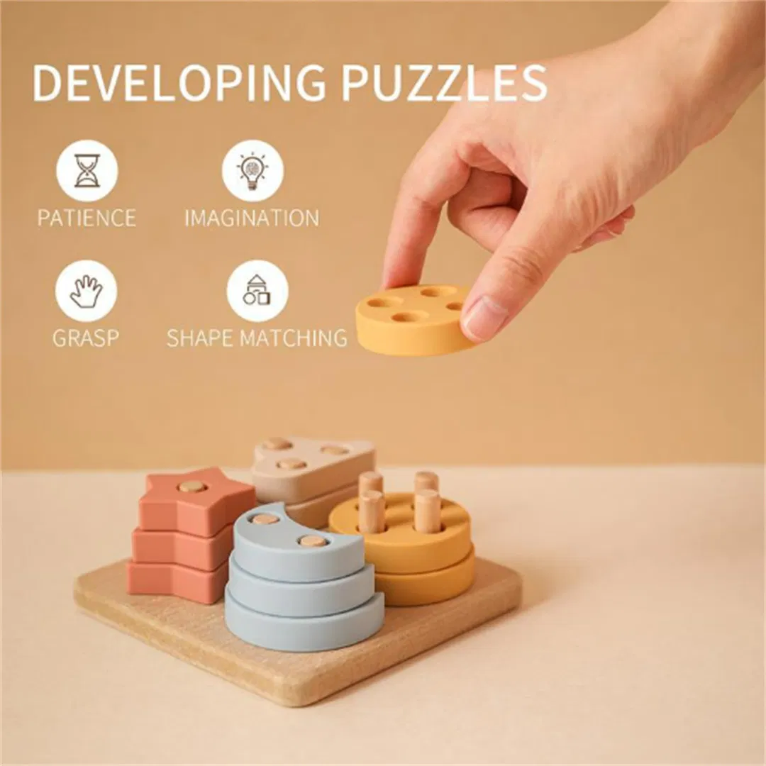 Geometric Shape Matching Blocks Toy Silicone Early Learning Set